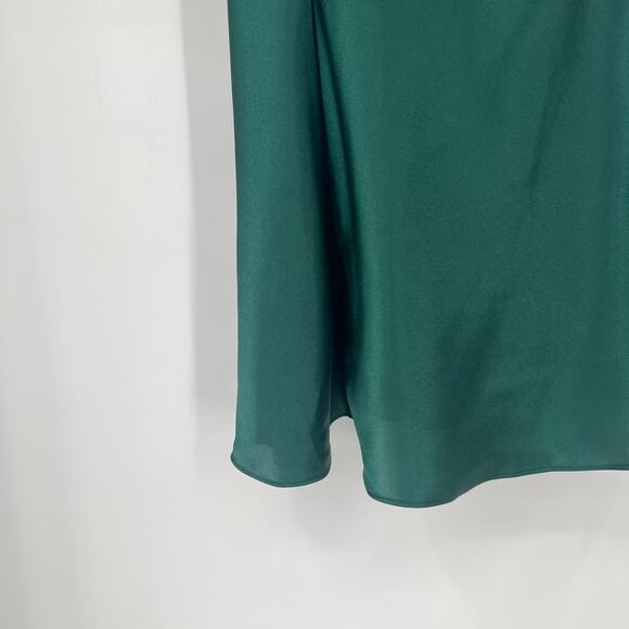 Vintage 90s Victoria's Secret Deep Green Lace Satin Lingerie Slip Dress Medium - Picture 5 of 6